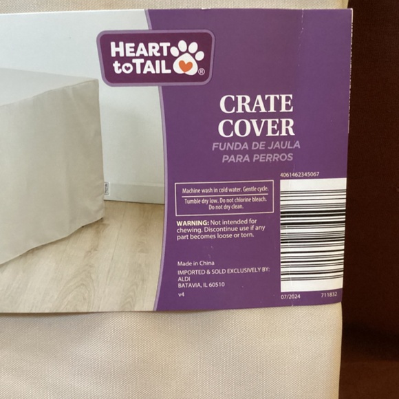Heart To Tail Crate Cover Cream Color NEW - Picture 5 of 9